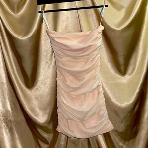 GUESS Baby Pink Mini Dress w/ Black Color-blocked Zipper